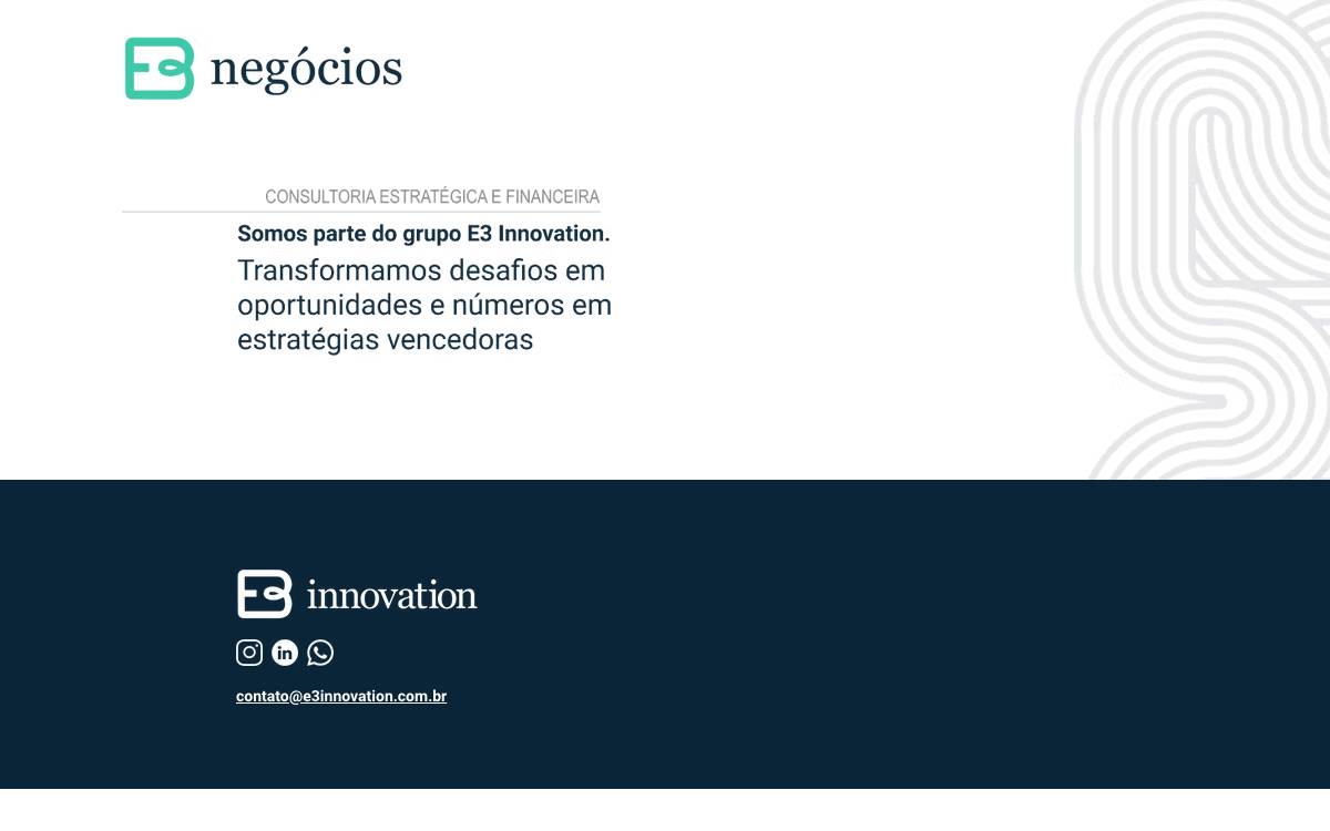 E3 Negócios website preview