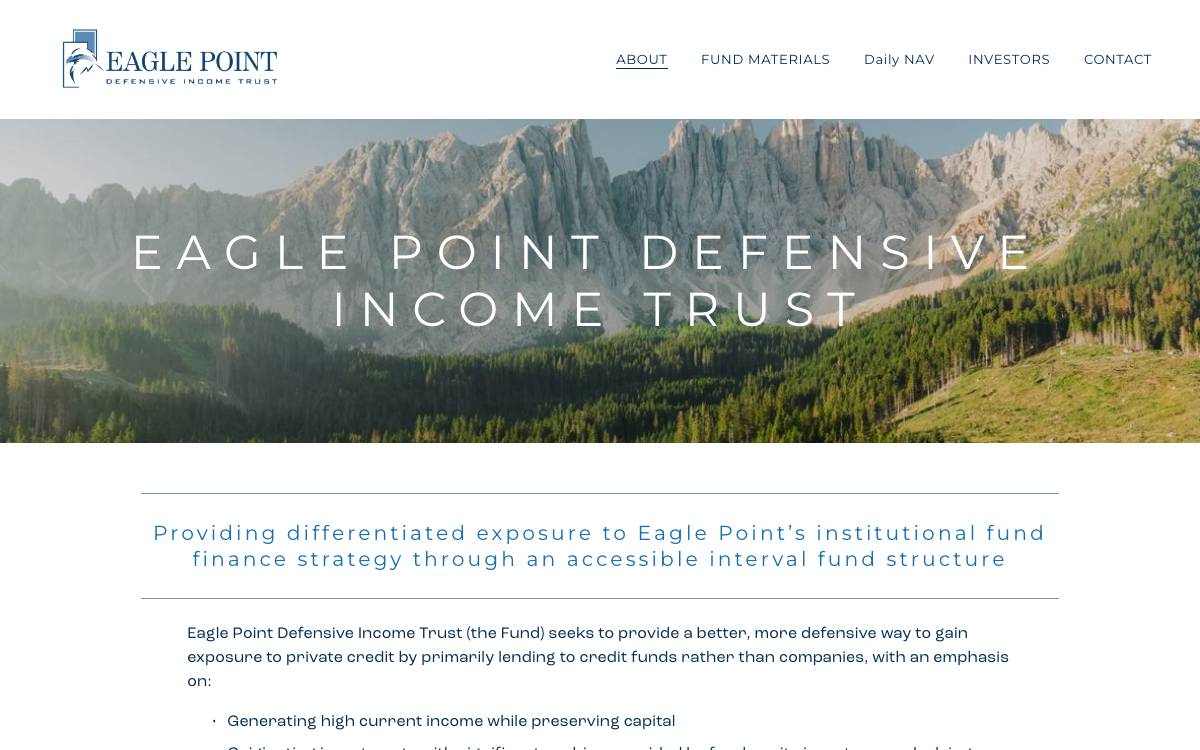 Eagle Point Defensive Income website preview