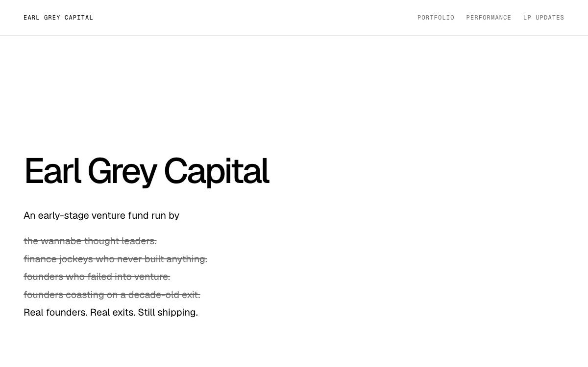 Earl Grey Capital website preview