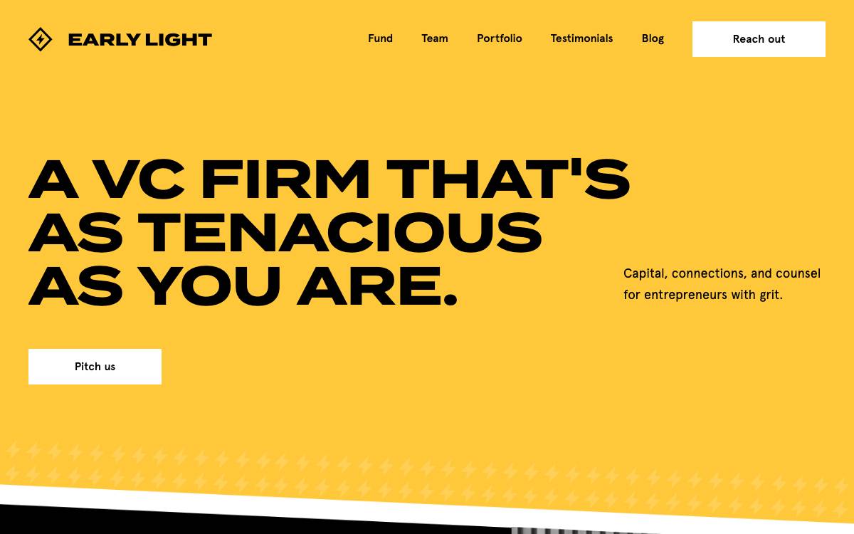 Early Light Ventures website preview