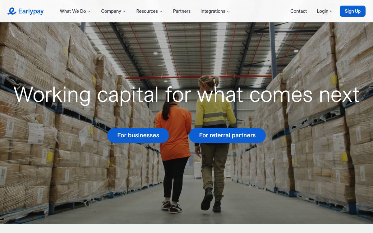 Earlypay website preview
