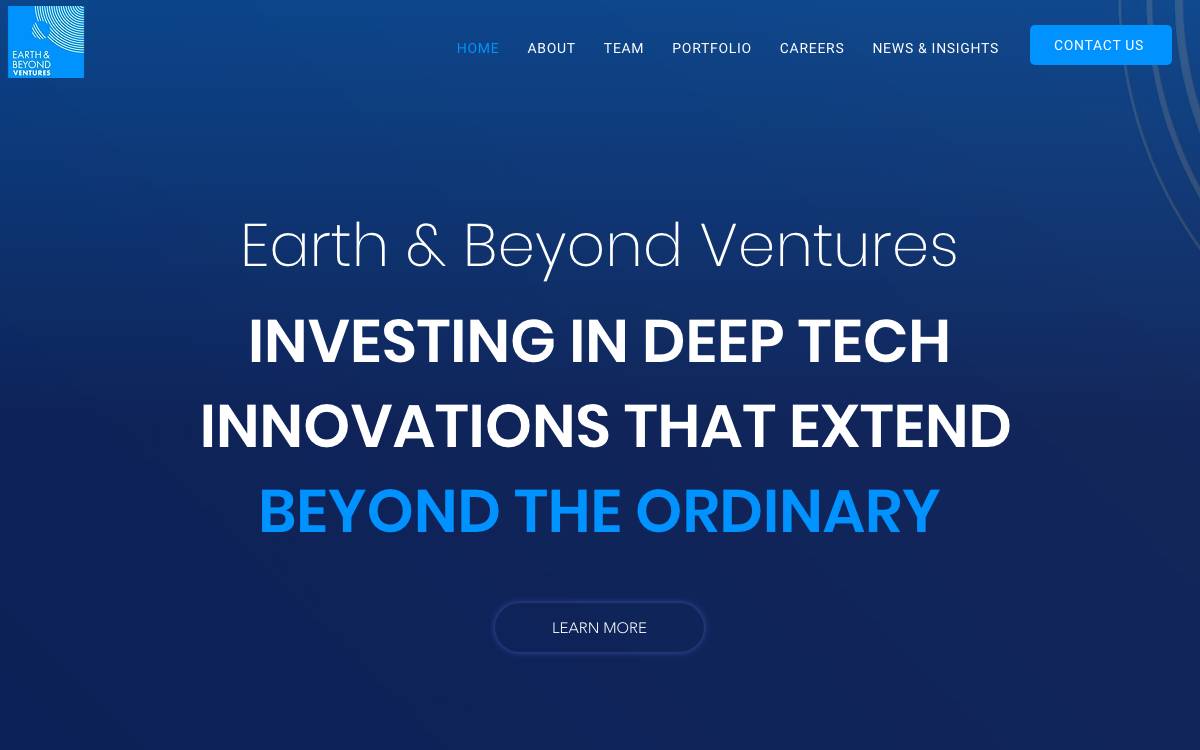 Earth and beyond ventures website preview