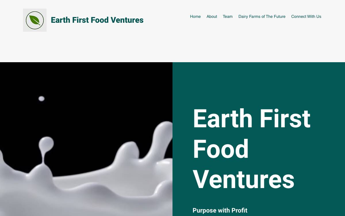 Earth First Food Ventures website preview