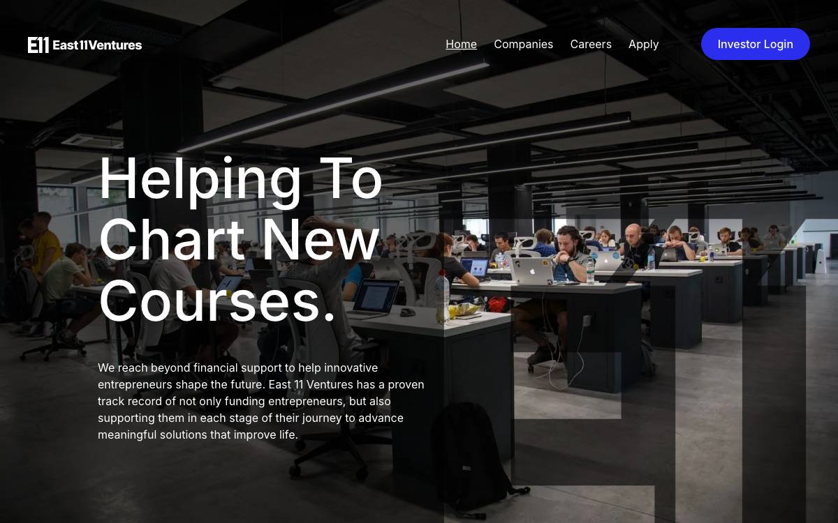 East 11 Ventures website preview