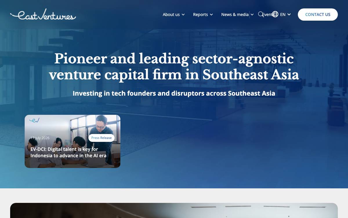 East Ventures website preview