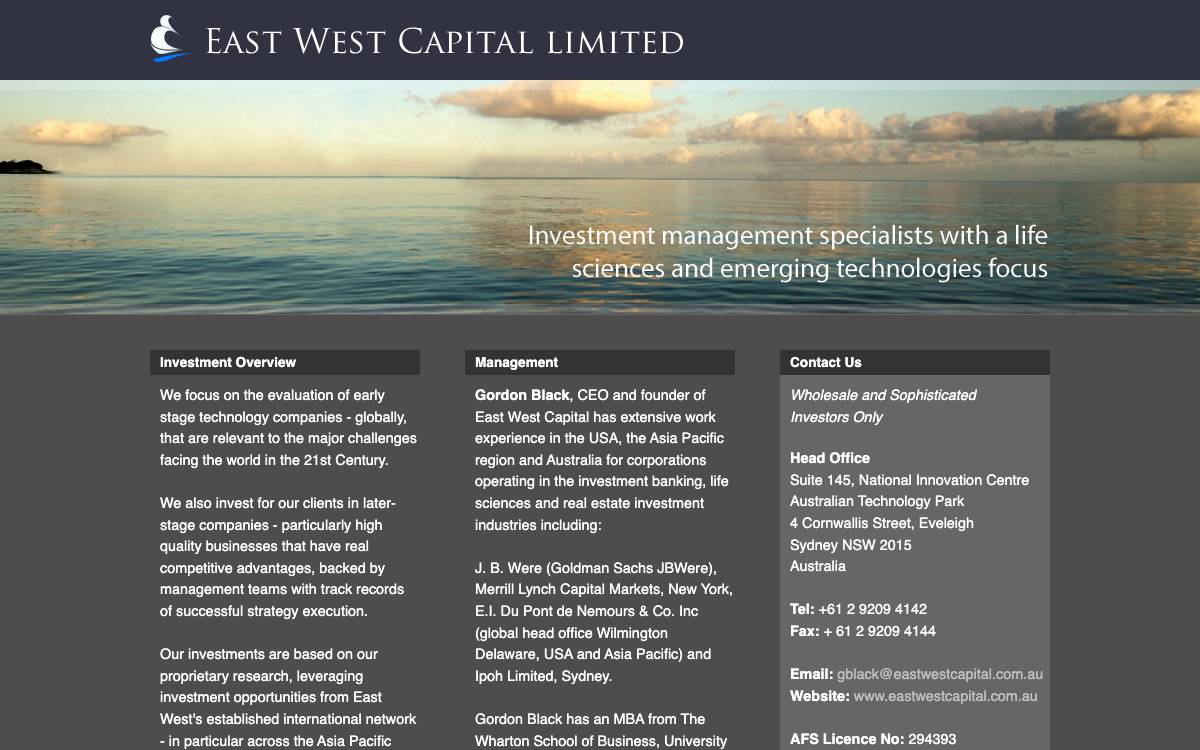 East West Capital Limited website preview