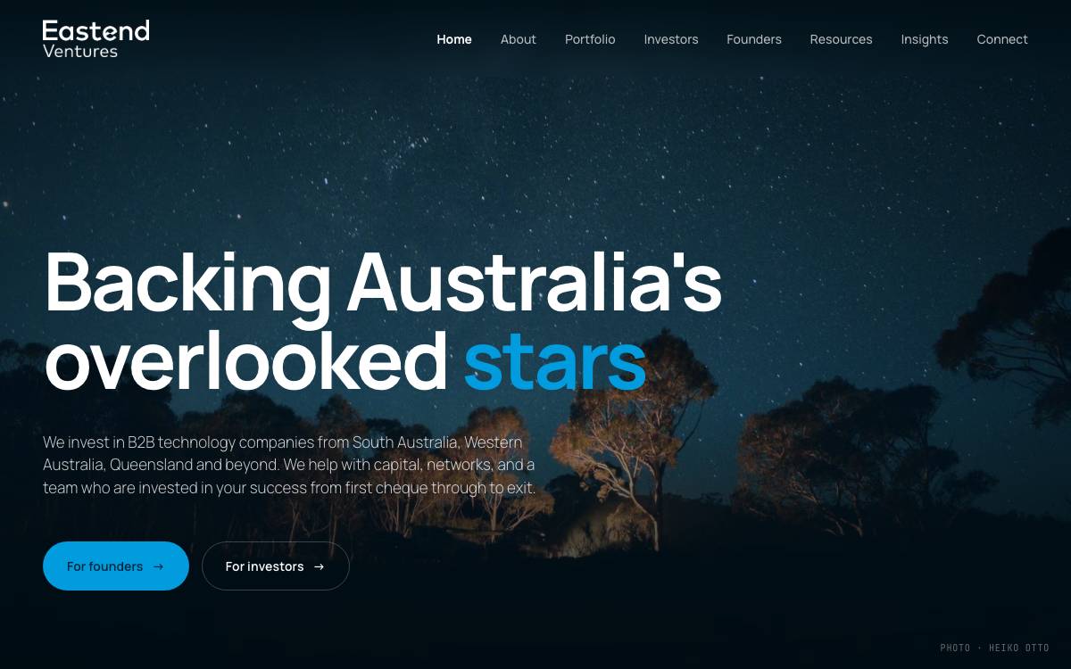 Eastend Ventures website preview