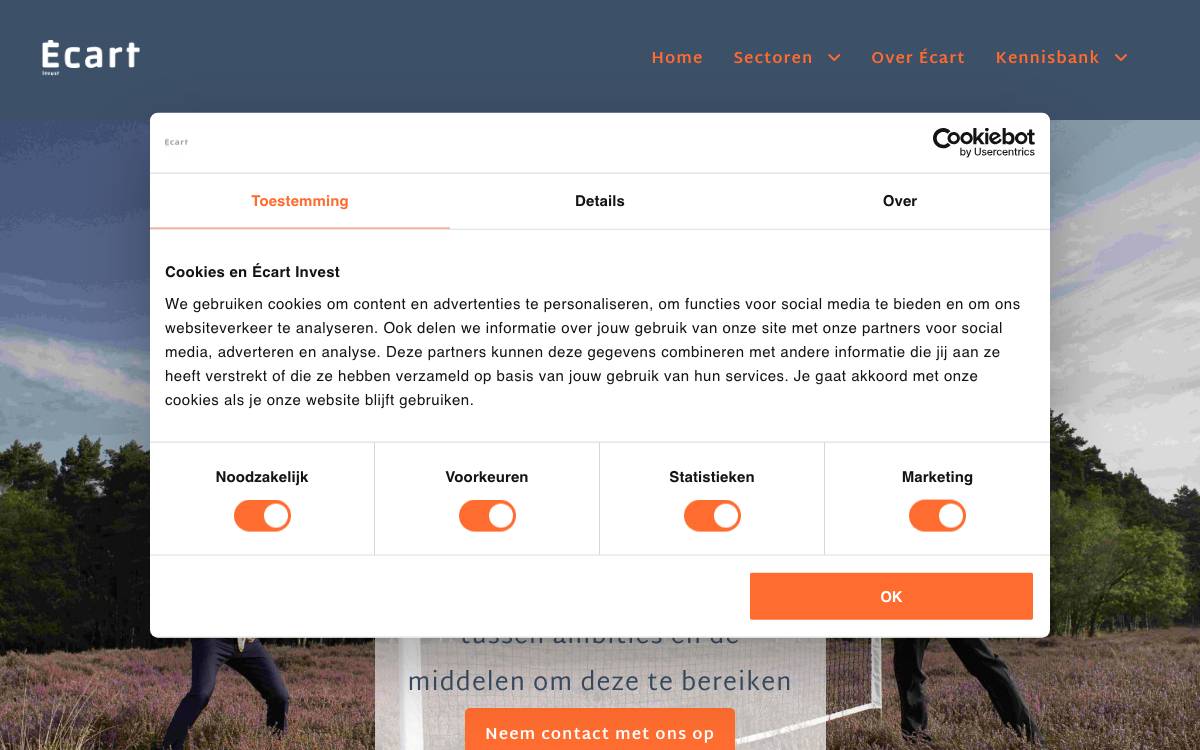 Écart Invest website preview