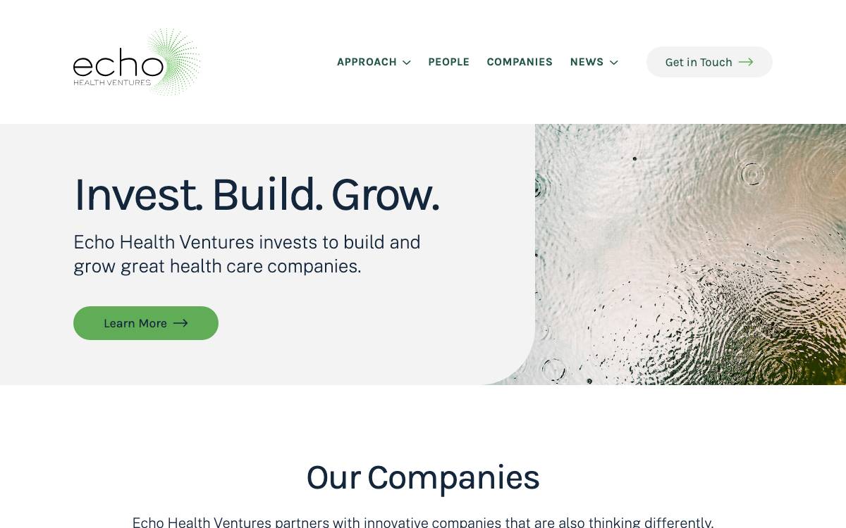 Echo Health Ventures website preview