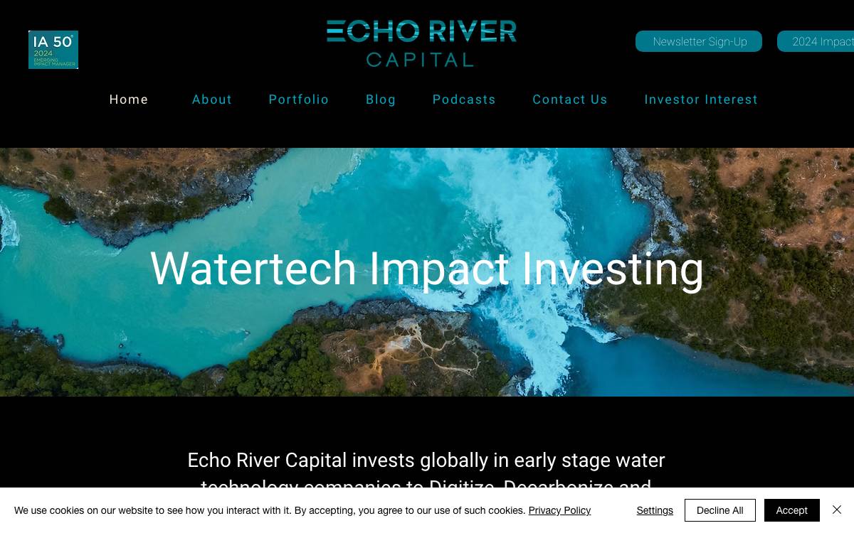 Echo River Capital website preview