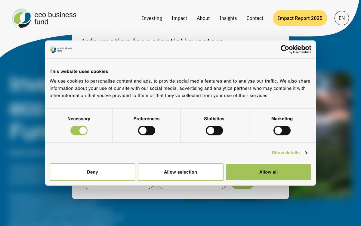 eco.business Fund website preview