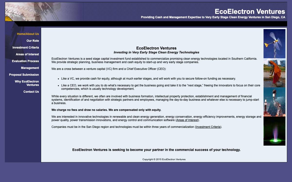 EcoElectron Ventures website preview