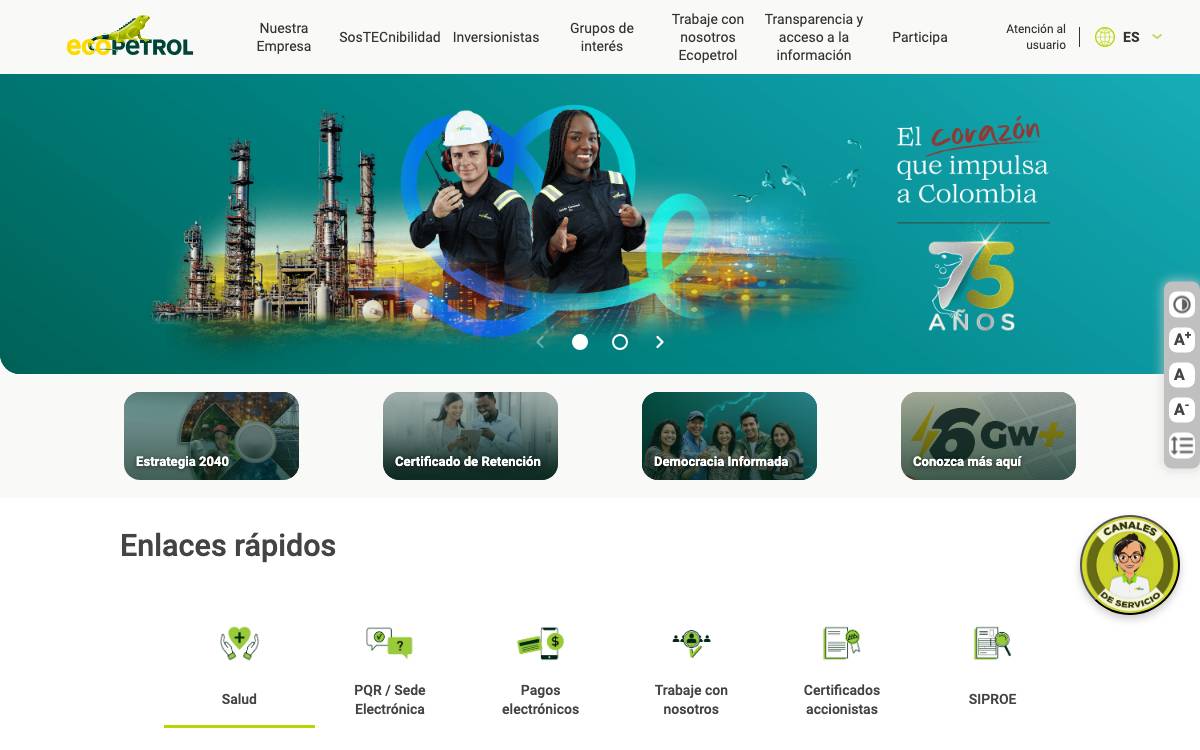 Ecopetrol Ventures website preview