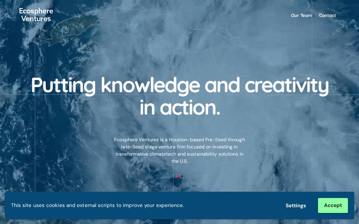 Ecosphere Ventures website preview
