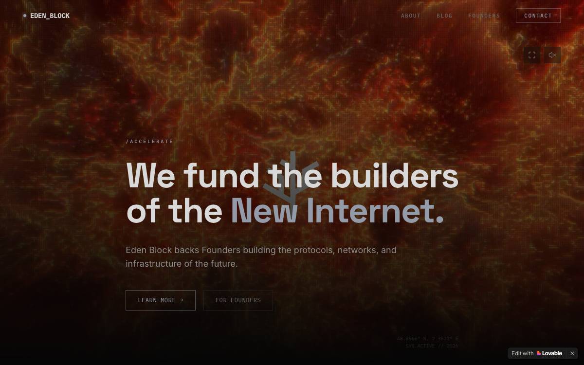 Eden Block website preview