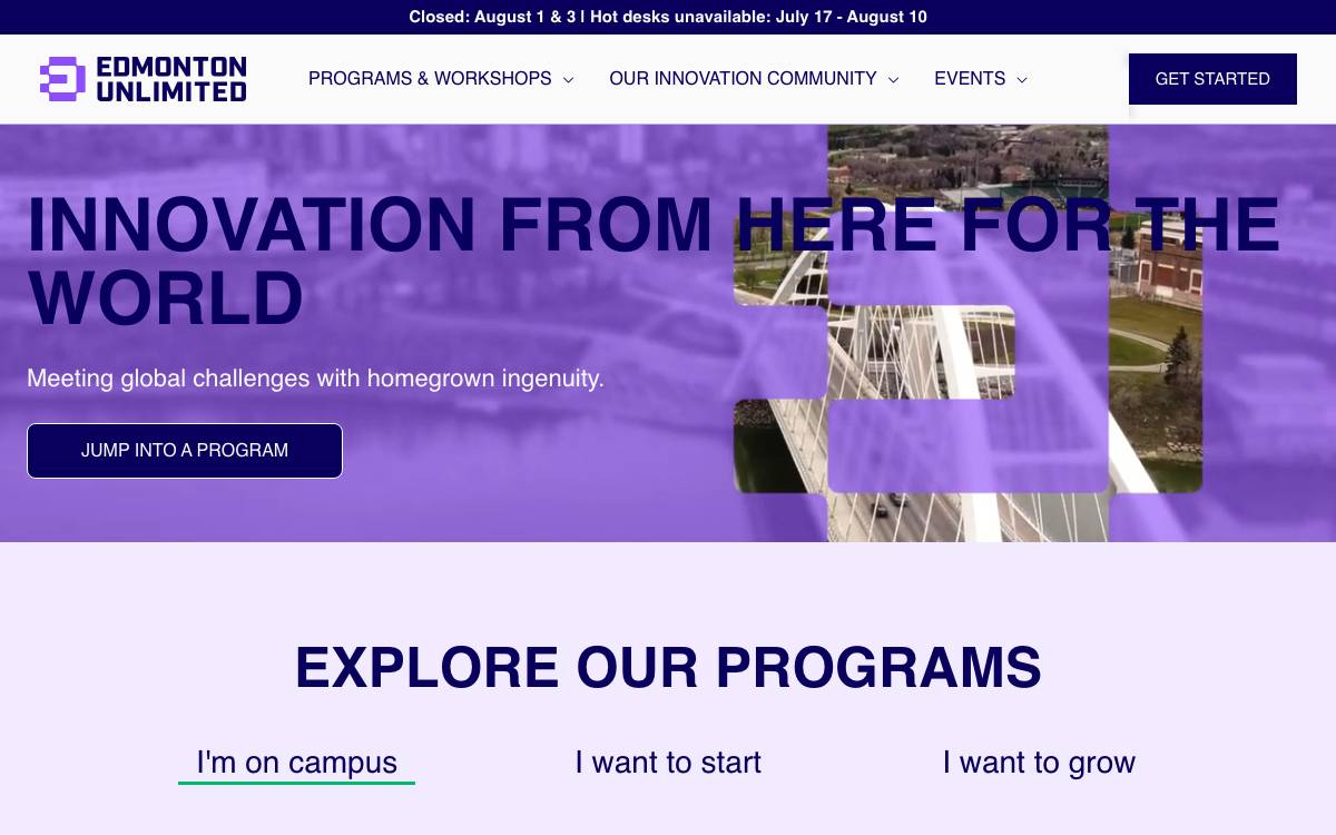 Edmonton Unlimited website preview