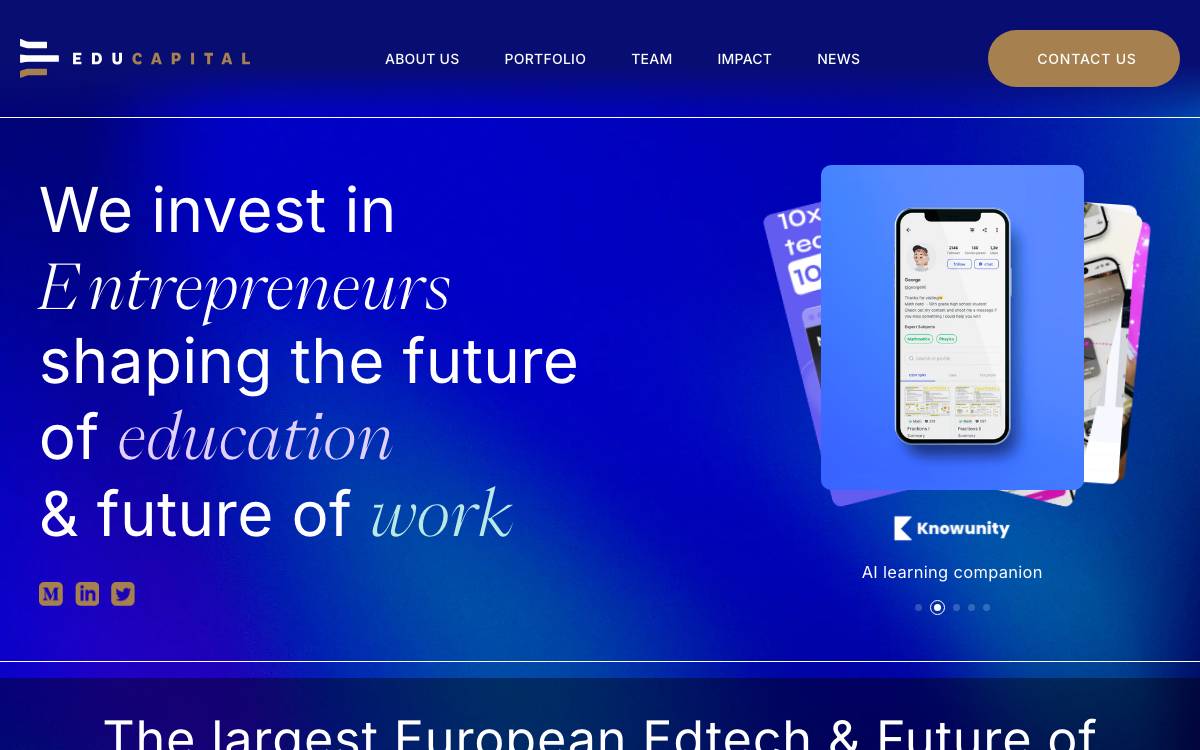 Educapital website preview