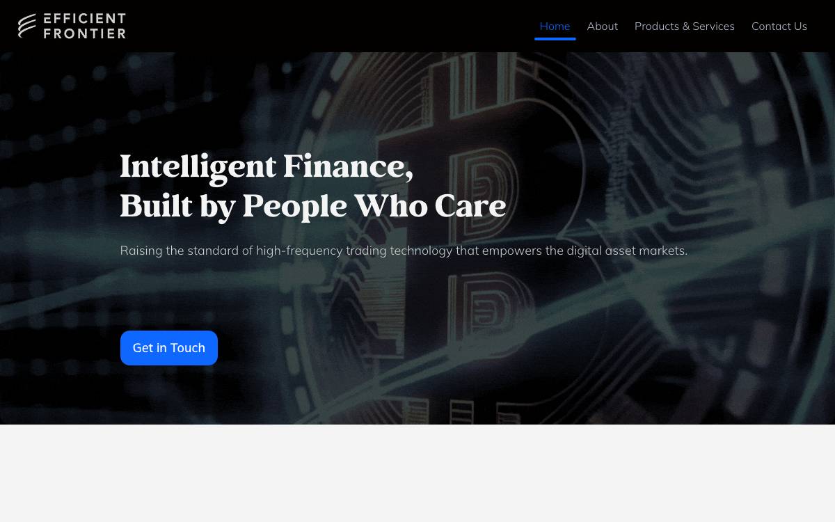 Efficient Frontier website preview