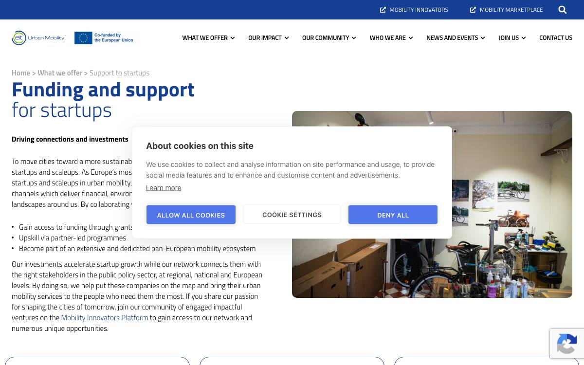 EIT Urban Mobility Accelerator website preview