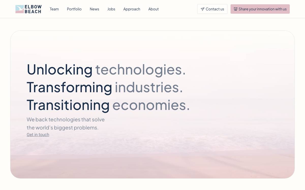 Elbow Beach Capital website preview