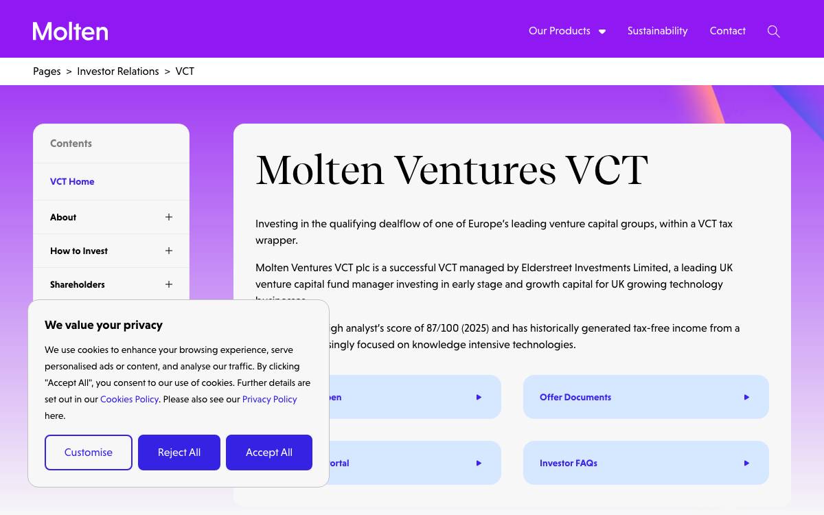 Elderstreet Investments website preview