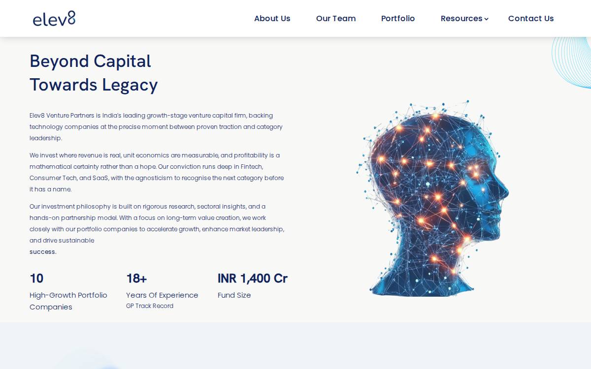 Elev8 Venture Partners website preview