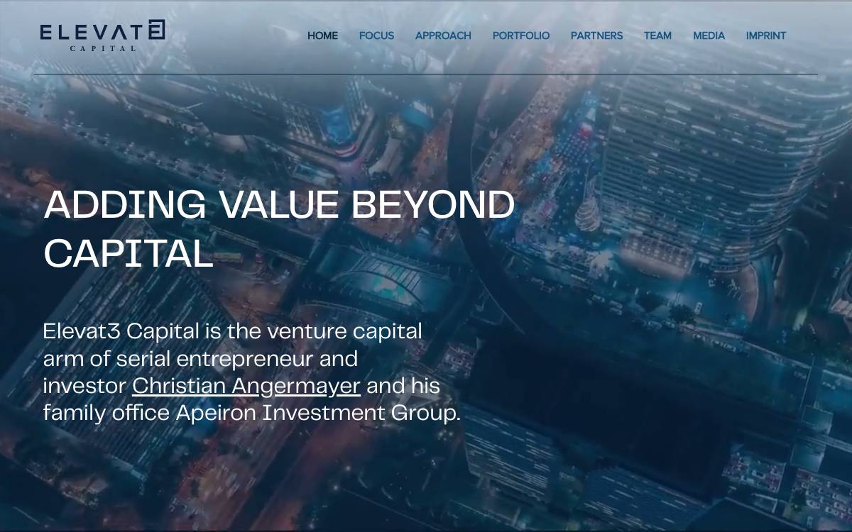 Elevat3 Capital website preview