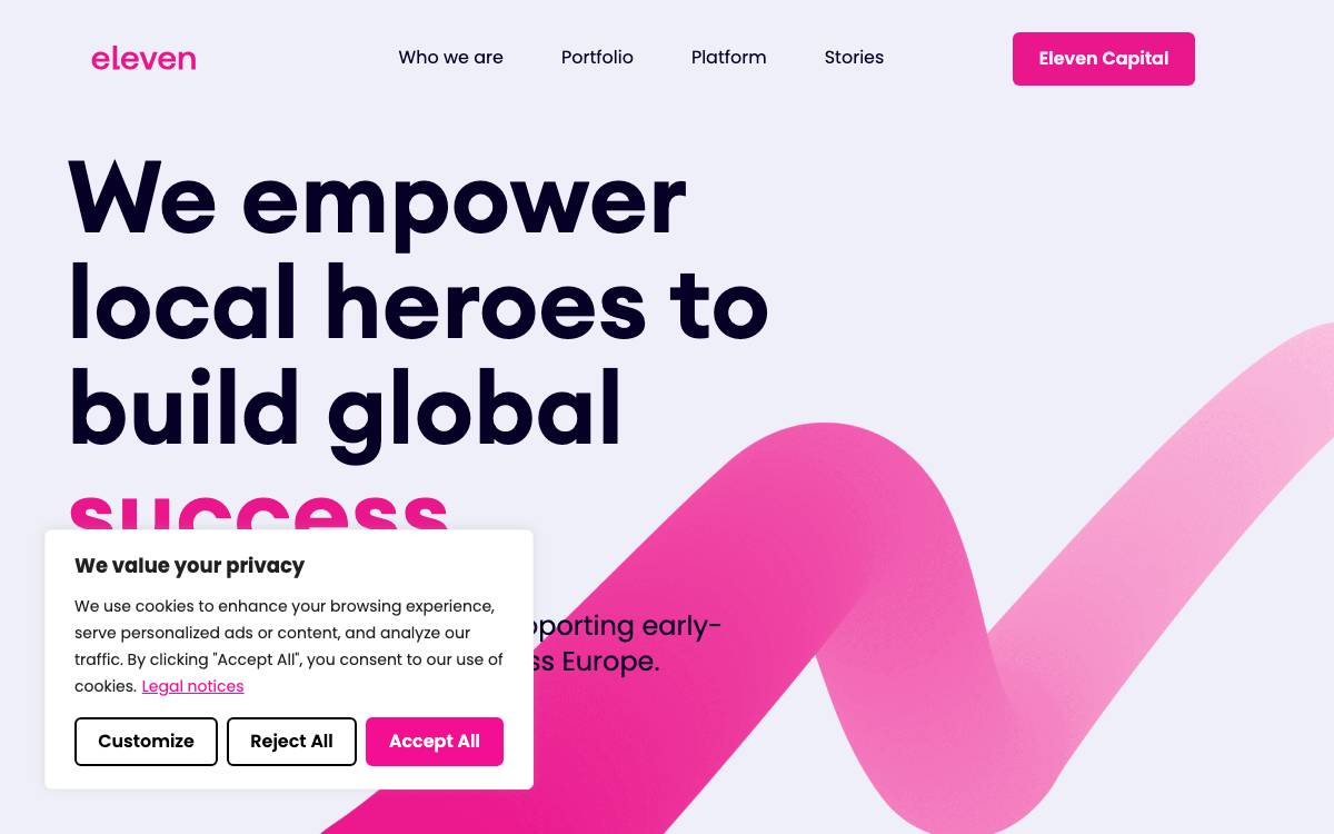 Eleven Ventures website preview