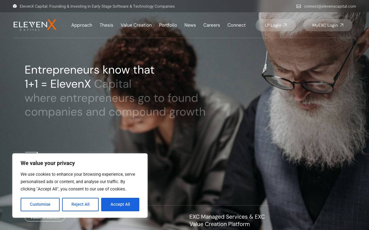 ElevenX Capital website preview