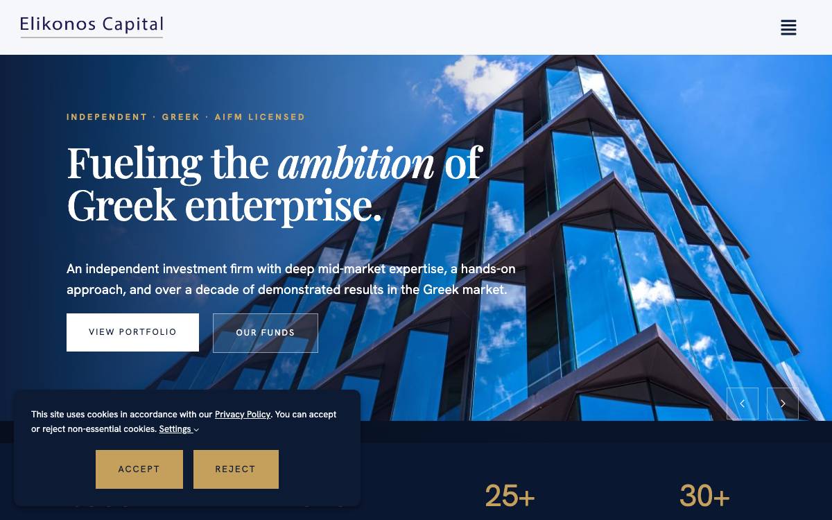 Elikonos Capital Partners website preview