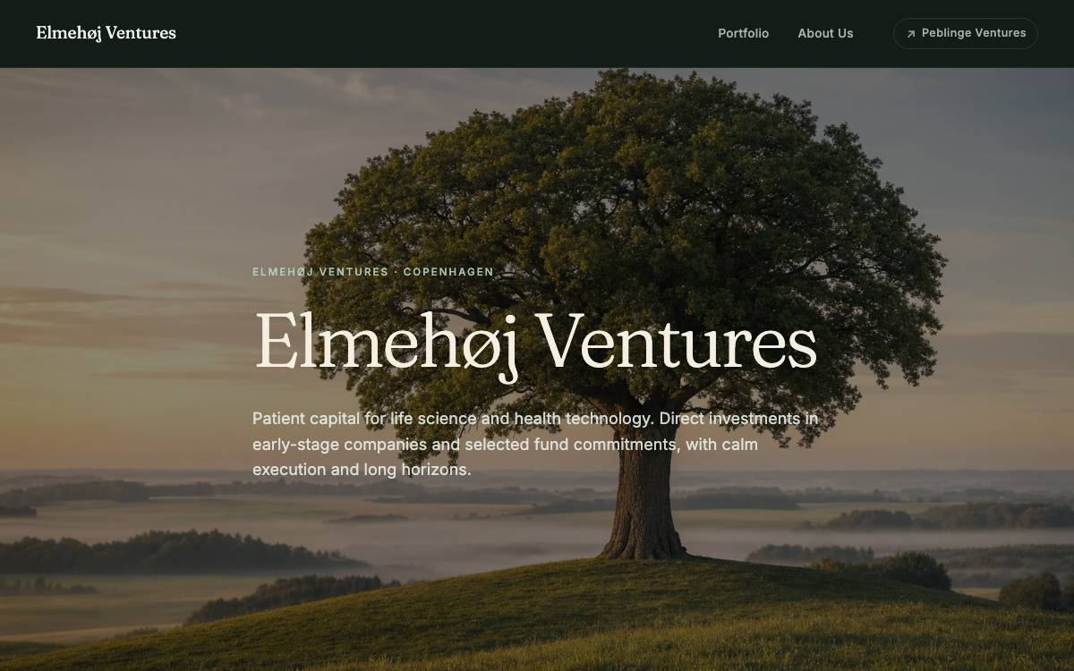 Elmehøj Ventures website preview