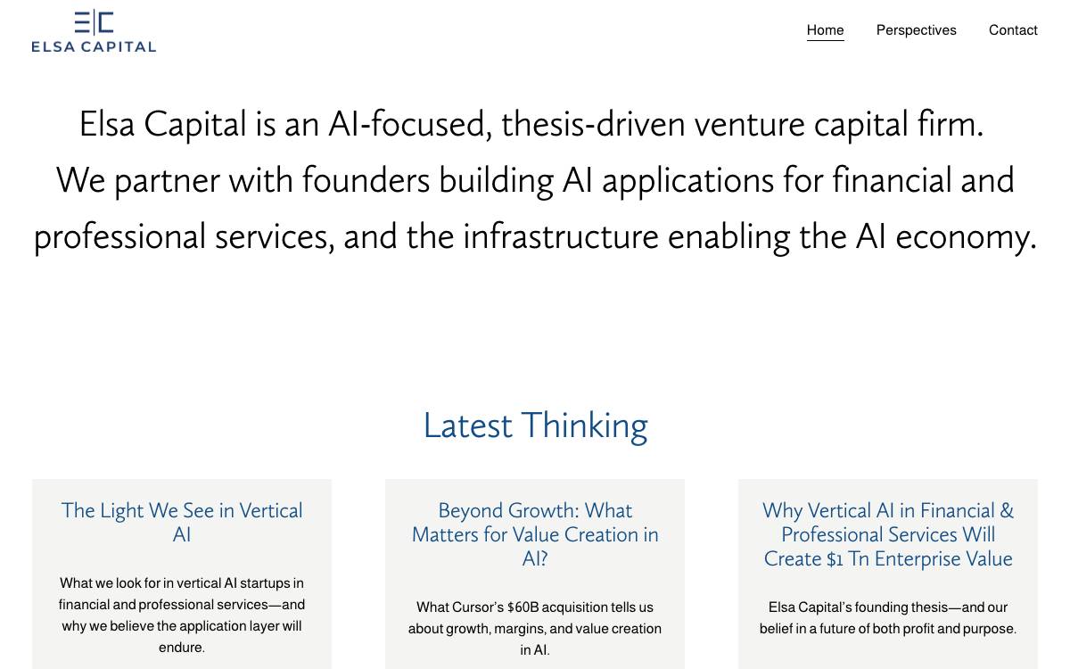 Elsa Capital website preview