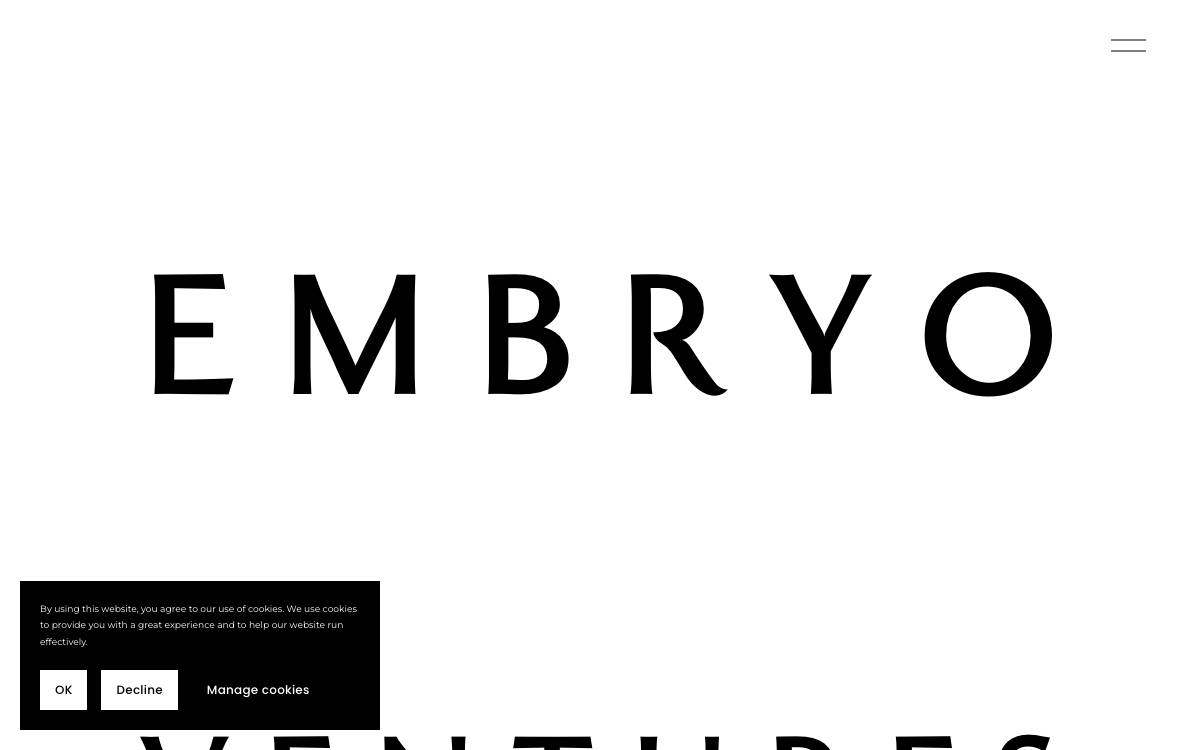 Embryo Ventures website preview