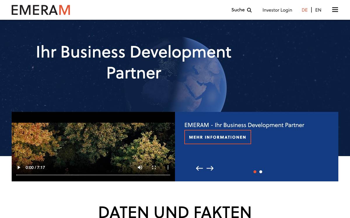 EMERAM Capital Partners website preview