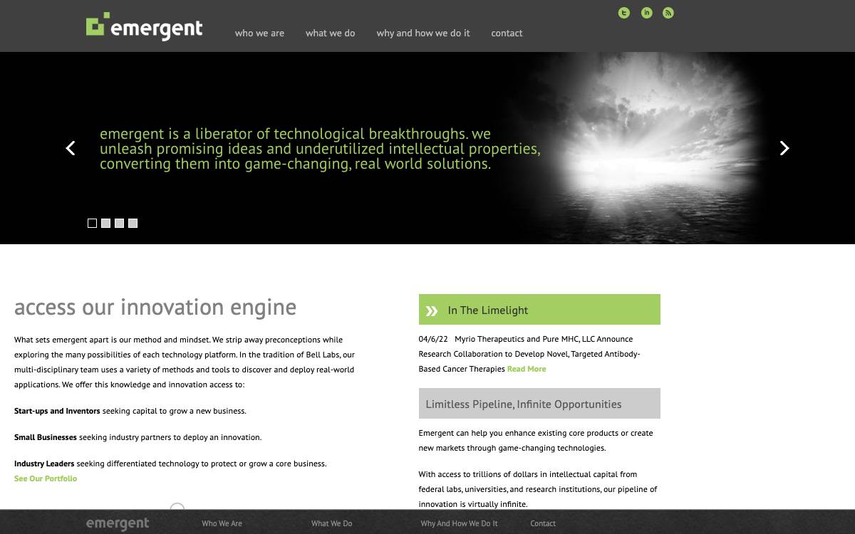 Emergent Technologies, Inc. website preview