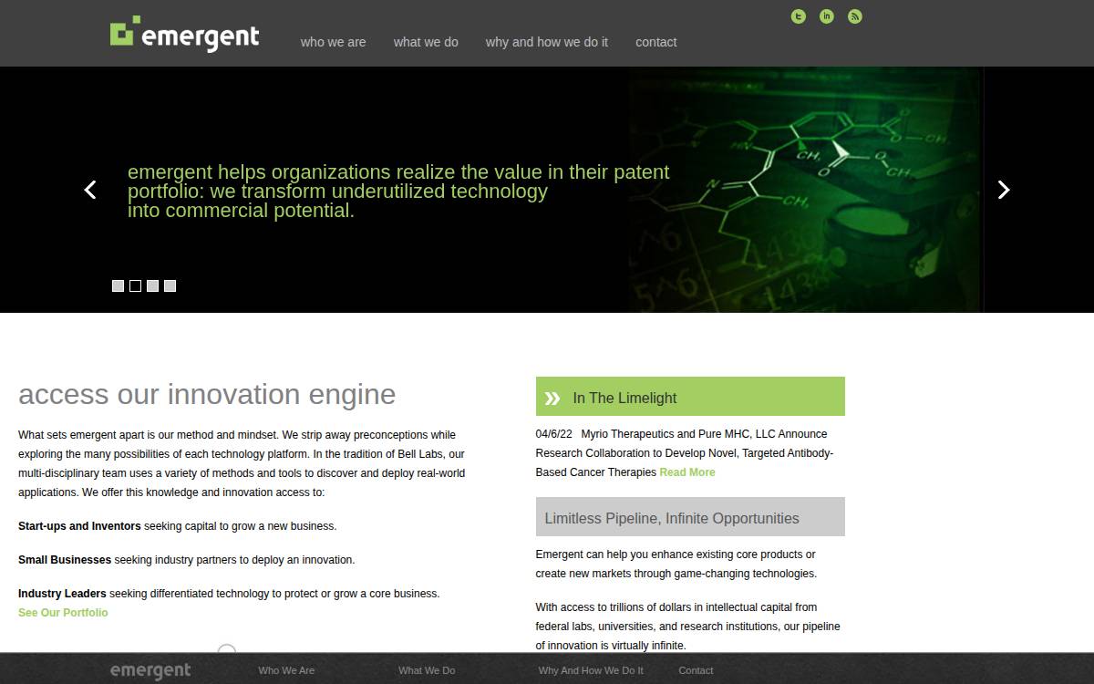Emergent Technologies website preview