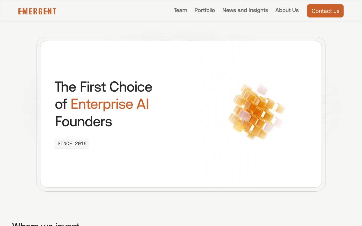 EMERGENT VENTURES website preview