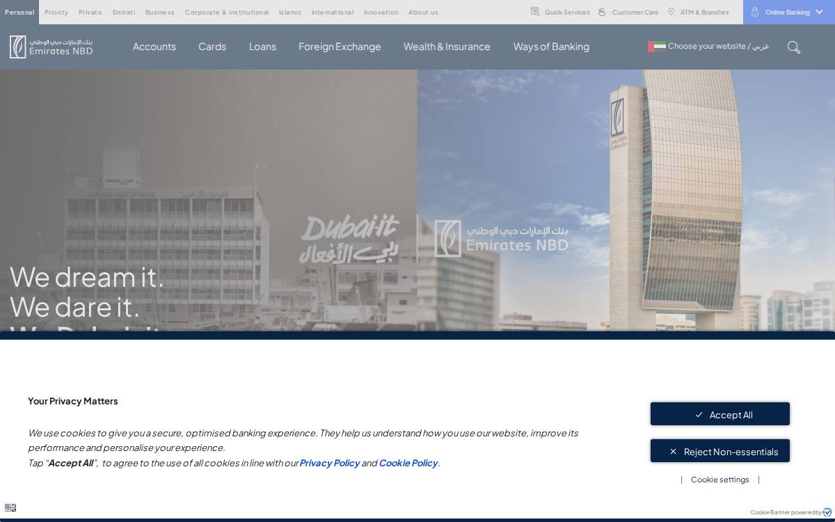 Emirates NBD website preview