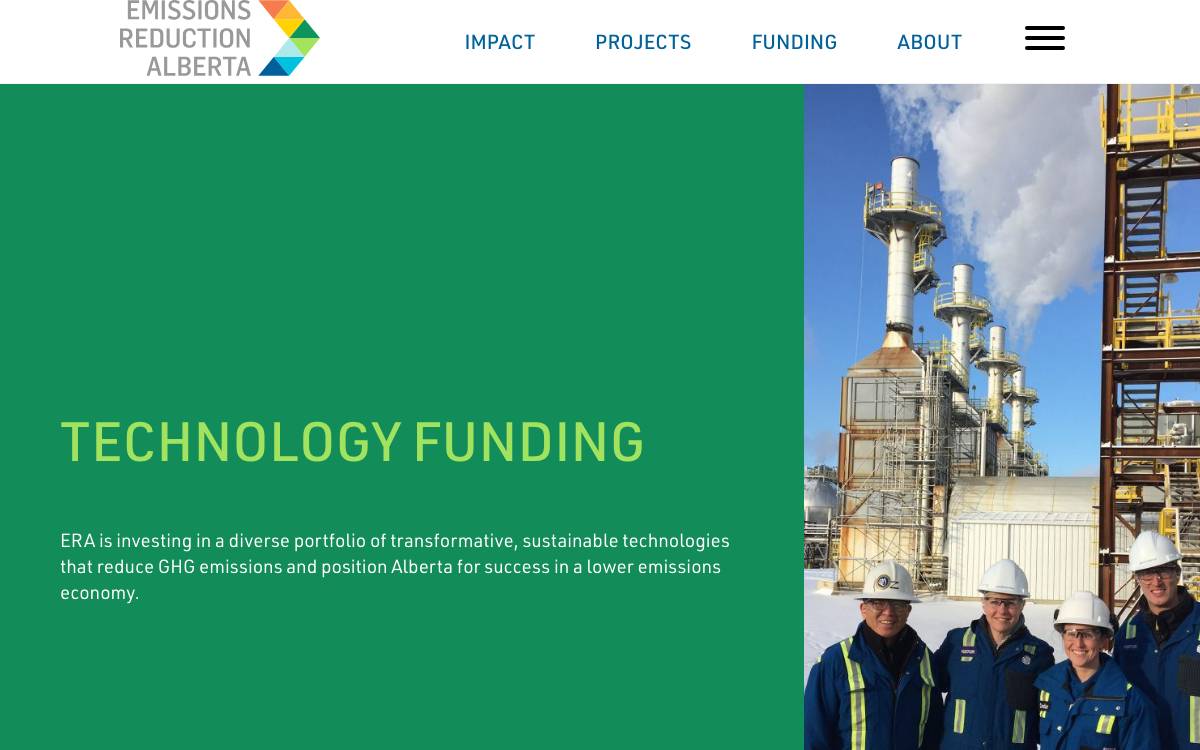 Emissions Reduction Alberta website preview