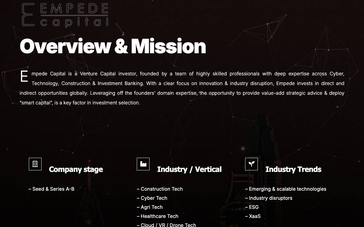 Empede Capital website preview