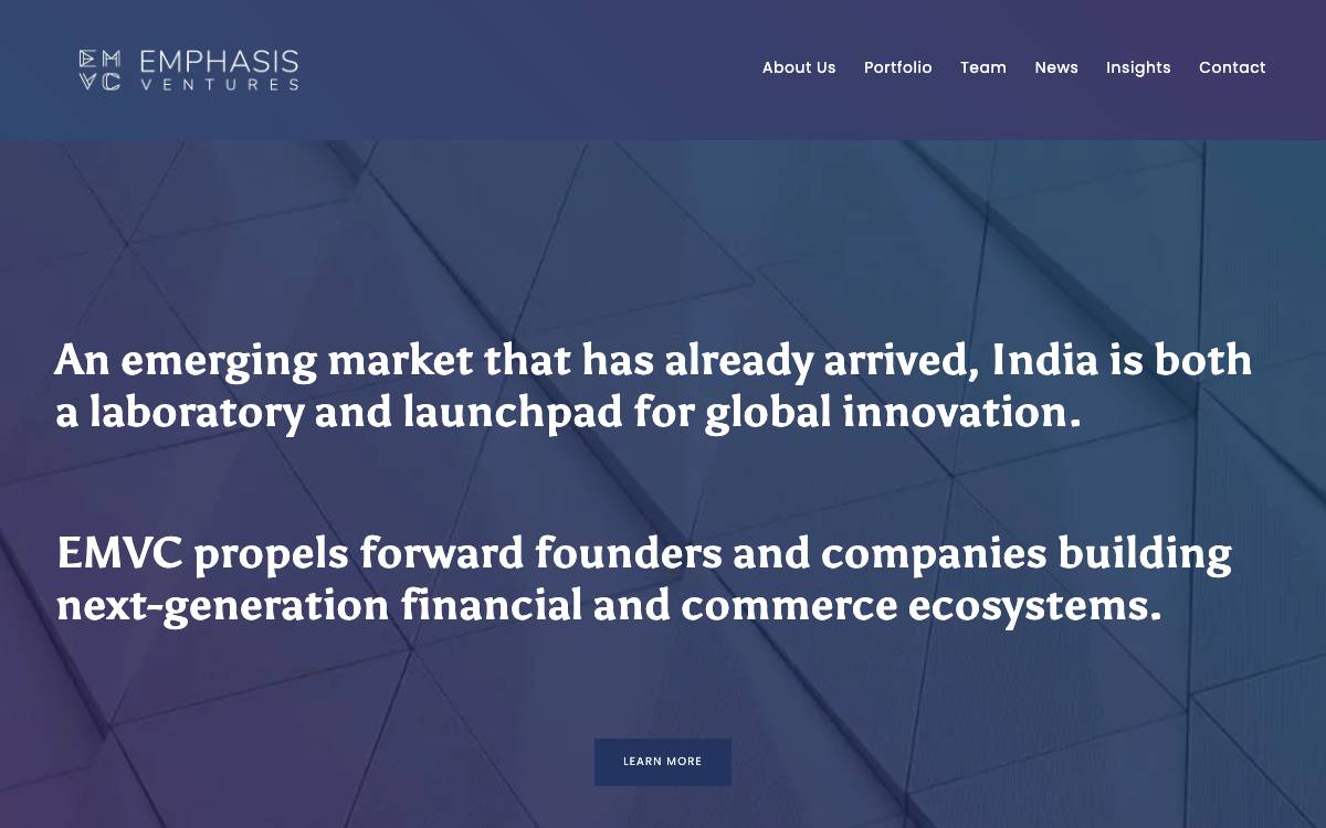 Emphasis Ventures website preview