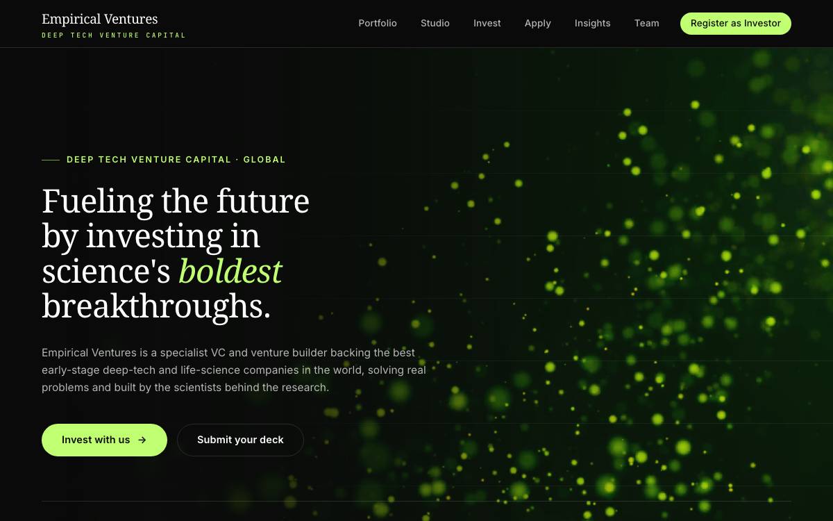 Empirical Ventures website preview
