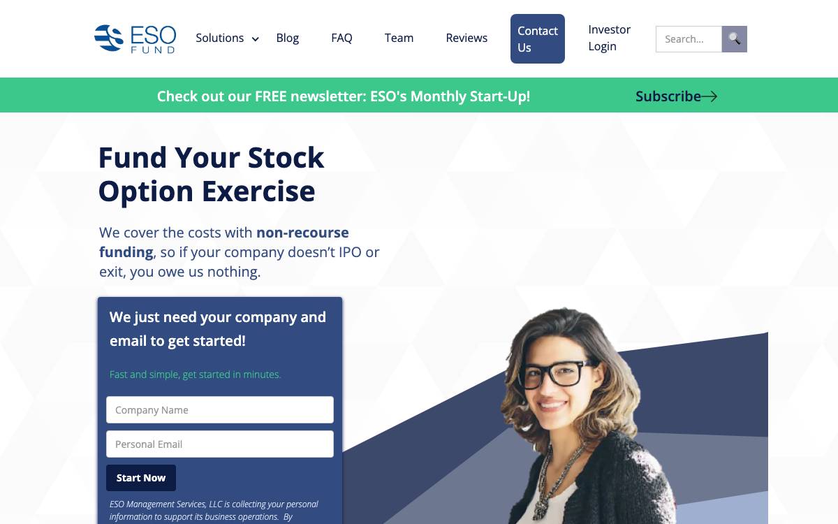 Employee Stock Option Fund website preview