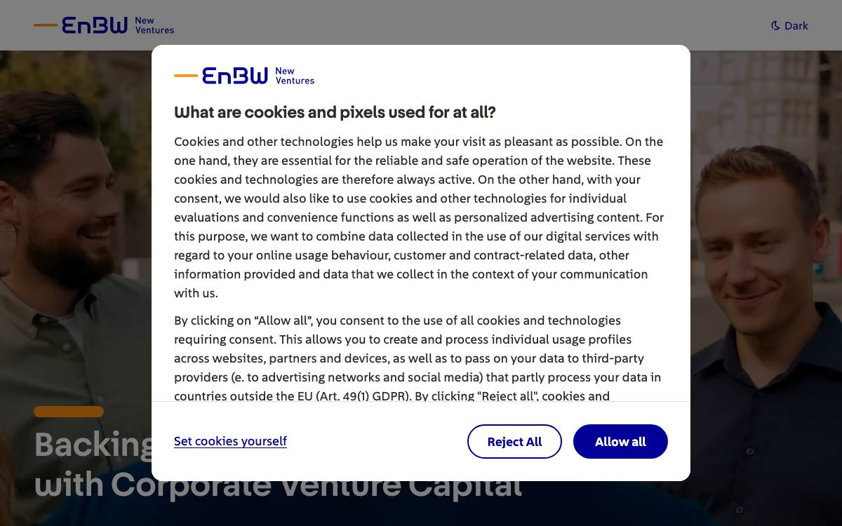 EnBW New Ventures GmbH website preview
