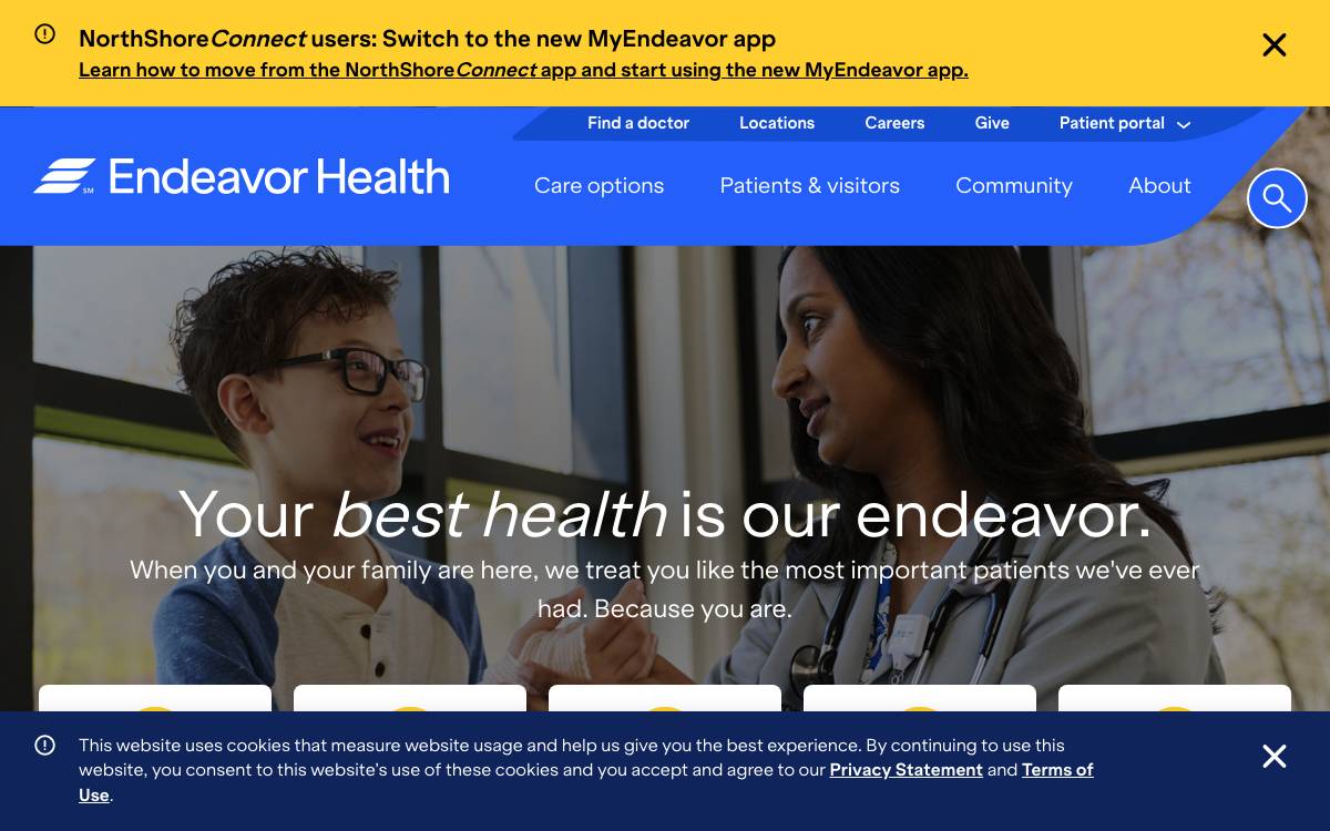 Endeavor Health Ventures website preview