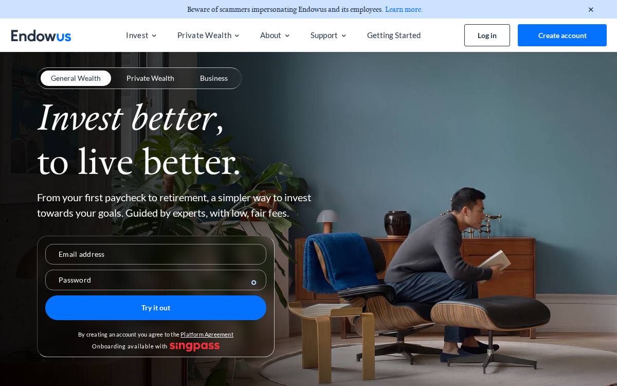 Endowus website preview