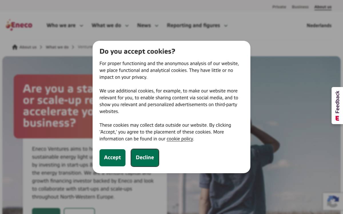 Eneco Ventures website preview