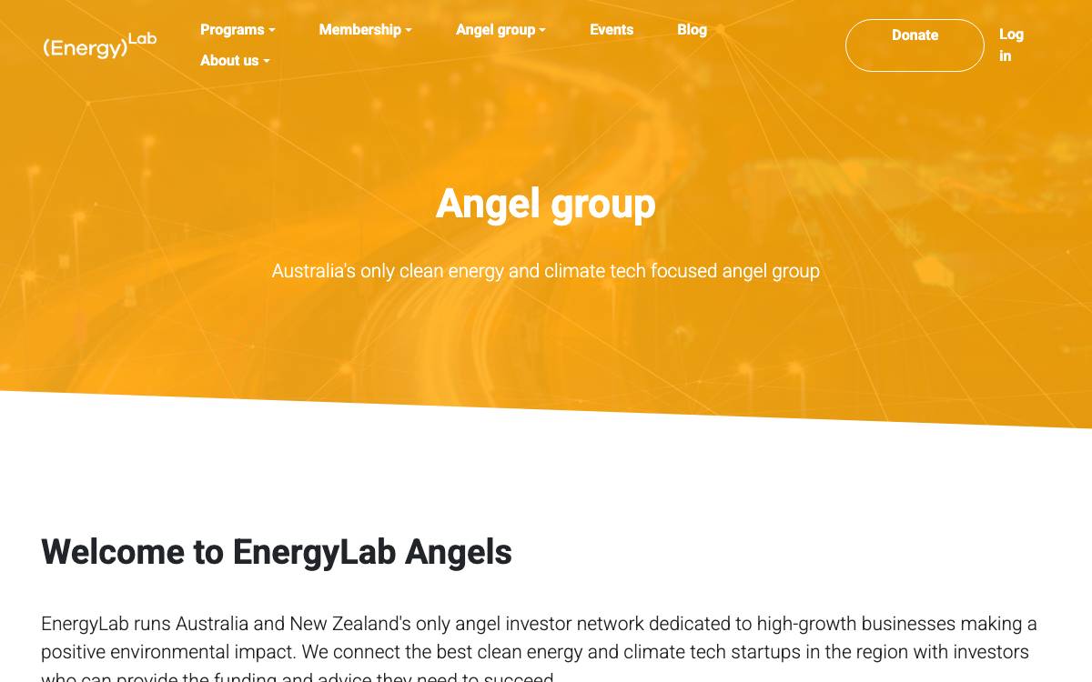 EnergyLab Angels website preview