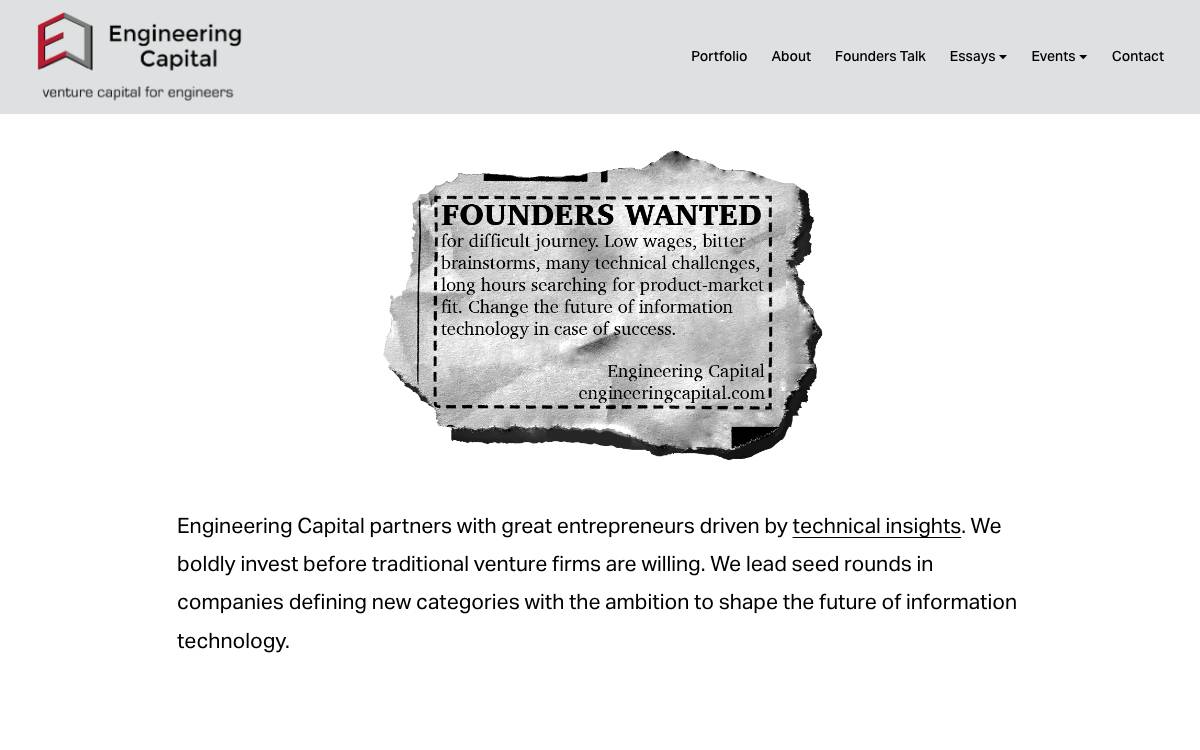 Engineering Capital website preview