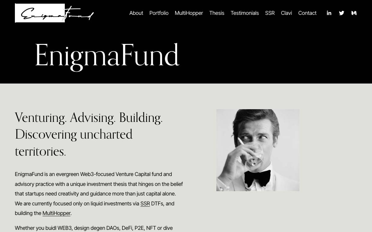 Enigma Fund website preview